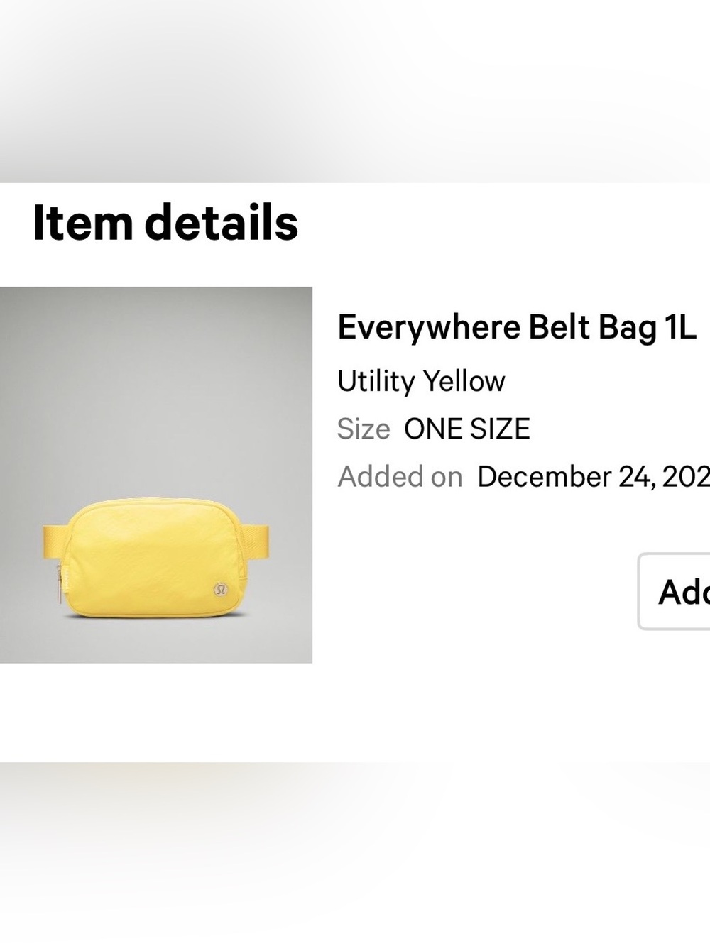 lululemon athletica Yellow 1L Belt Bag - Picture 3 of 3